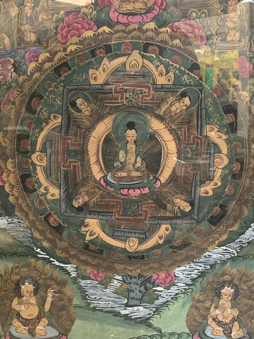 Chinese Tibetan Nepal Thangka Painting: Chinese Tibetan Nepal Thangka Painting. Measures 15 X 20 Inches.