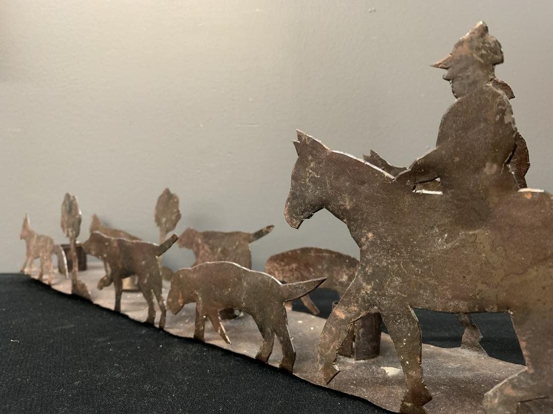 Folk Art Hunt Scene Silhouette Candle Stand (1 of 7)