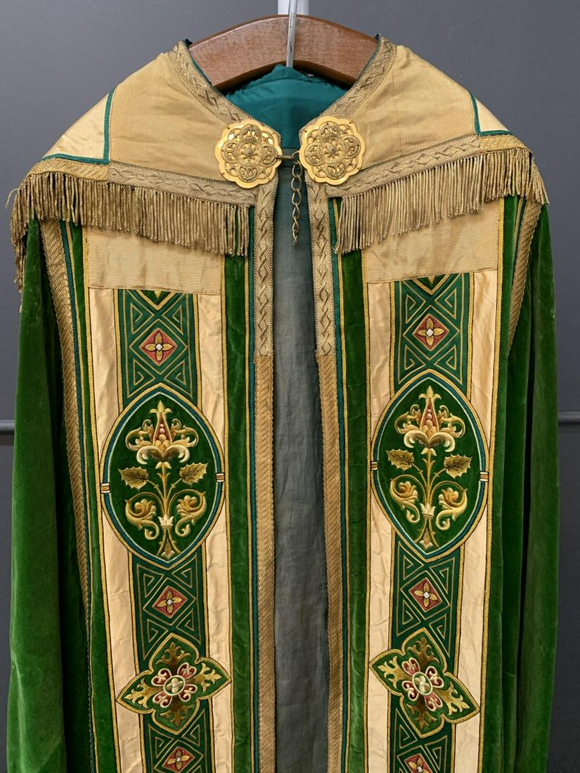 Antique Embroidered Velvet And Silk Vestment (1 of 10)