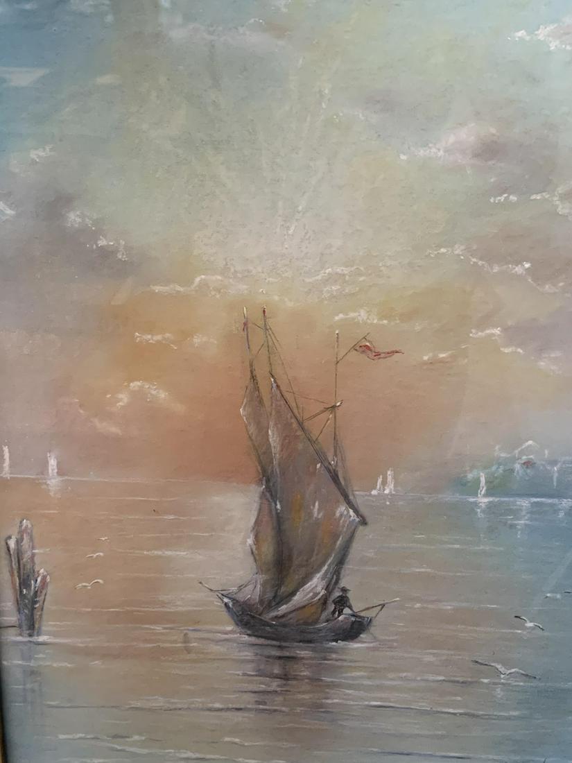 Agnes Bryson, Pastel On Paper, Harbour Scene (1 of 4)