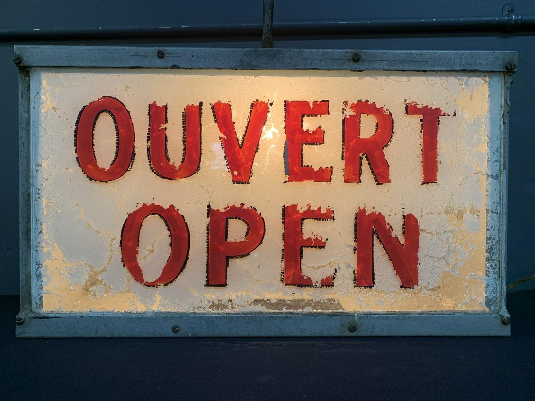 1950s Electrified Lightbox Open Sign (1 of 4)