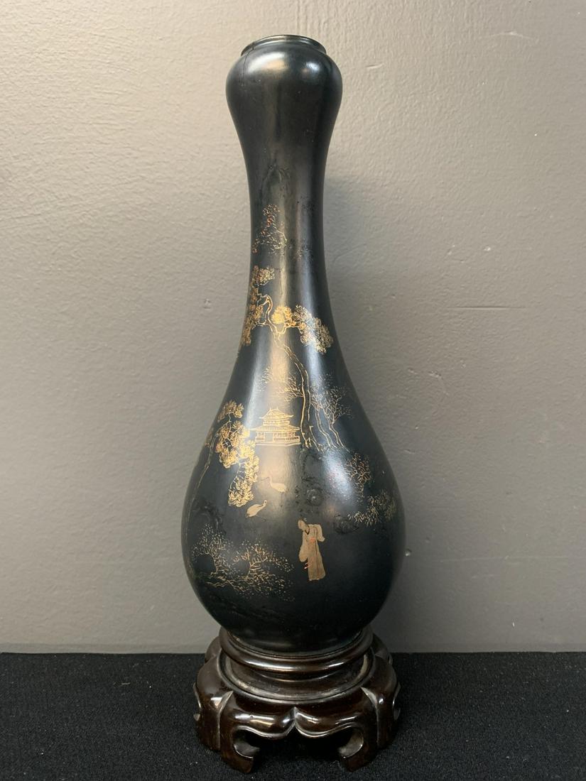 C. 1900 Foochow Shen Shaoan Chinese Lacquer Vase (1 of 10)