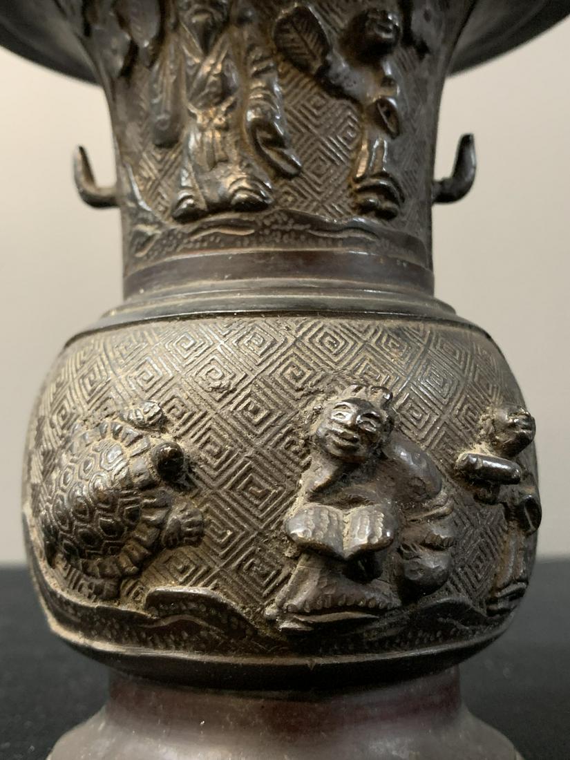 Chinese Or Japanese Bronze Figural Vase (1 of 9)