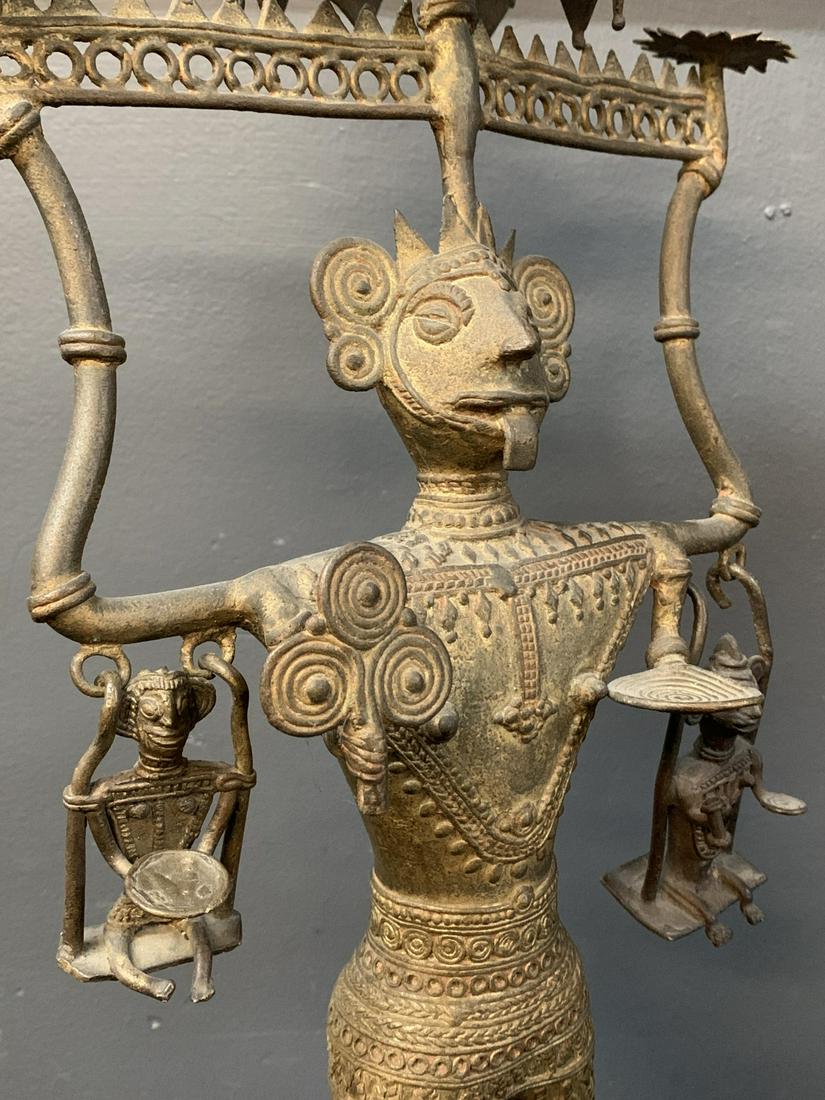 Large Bronze Indian Dhokra Tribe Bell Figure (1 of 11)