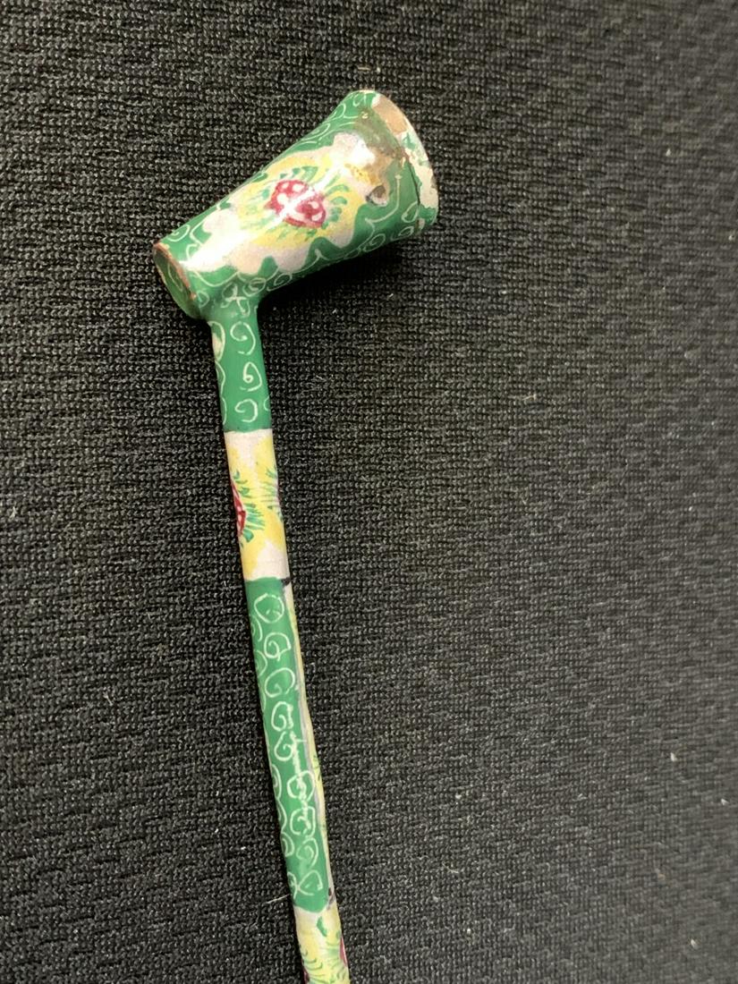Antique Persian Decorative Enameled Opium Pipe (1 of 4)