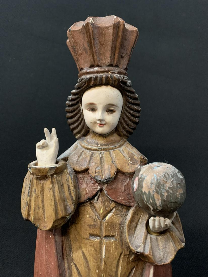 Spanish Colonial Infant Of Prague Antique Statue (1 of 11)
