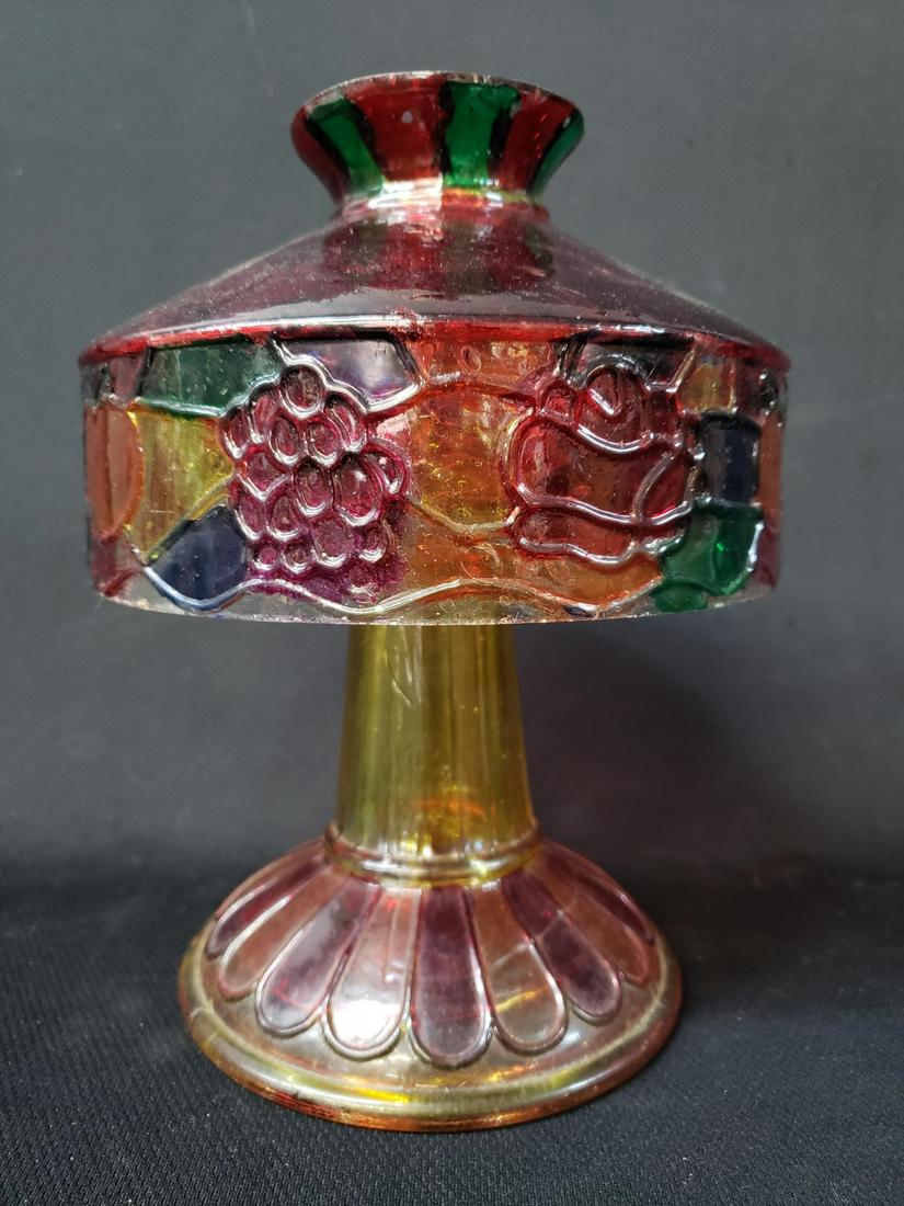 Antique Colored Glass Kerosene Oil Lamp (1 of 7)