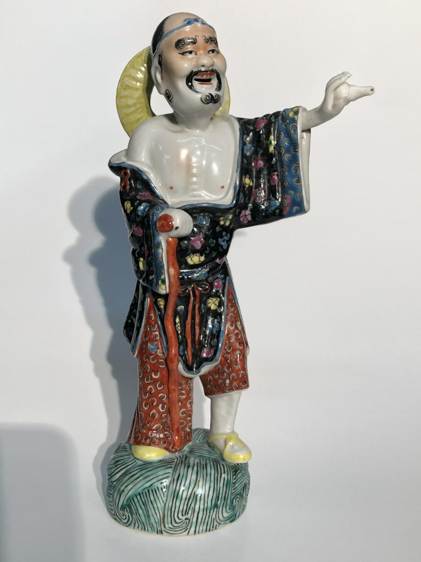 Antique Chinese Studio Porcelain Figure Of A Man: Antique Chinese Studio Porcelain Figure Of A Man, 9 Inches Tall. Keywords: Chinese, Chinese Antiques, Asian, Asian Art, Asian Antiques, Chinese Jade, Jade, Chinese Porcelain, Blue and White, Blue de H