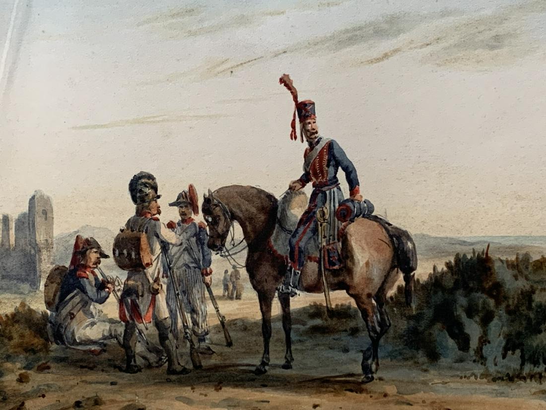 Orlando Norie, Watercolor, Campagne D'italie, 1796: Orlando Norie (british, 1832-1901), Watercolor, Campagne D'italie, 1796. Norie Was A Prolific 19th Century Painter In The British Army. Paper Measures 5.5 H X 8.5 W Inches.