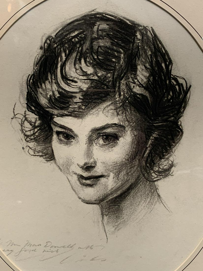 Charles Dana Gibson, Pen & Ink, Portrait Of A Lady: Charles Dana Gibson (american, 1867-1944), Pen & Ink, Portrait Of A Lady Gibson Was A Famous Illustrator, Known For His Portraits Of Beautiful Women. This Portrait Is Signed And Dedicated By The Artis
