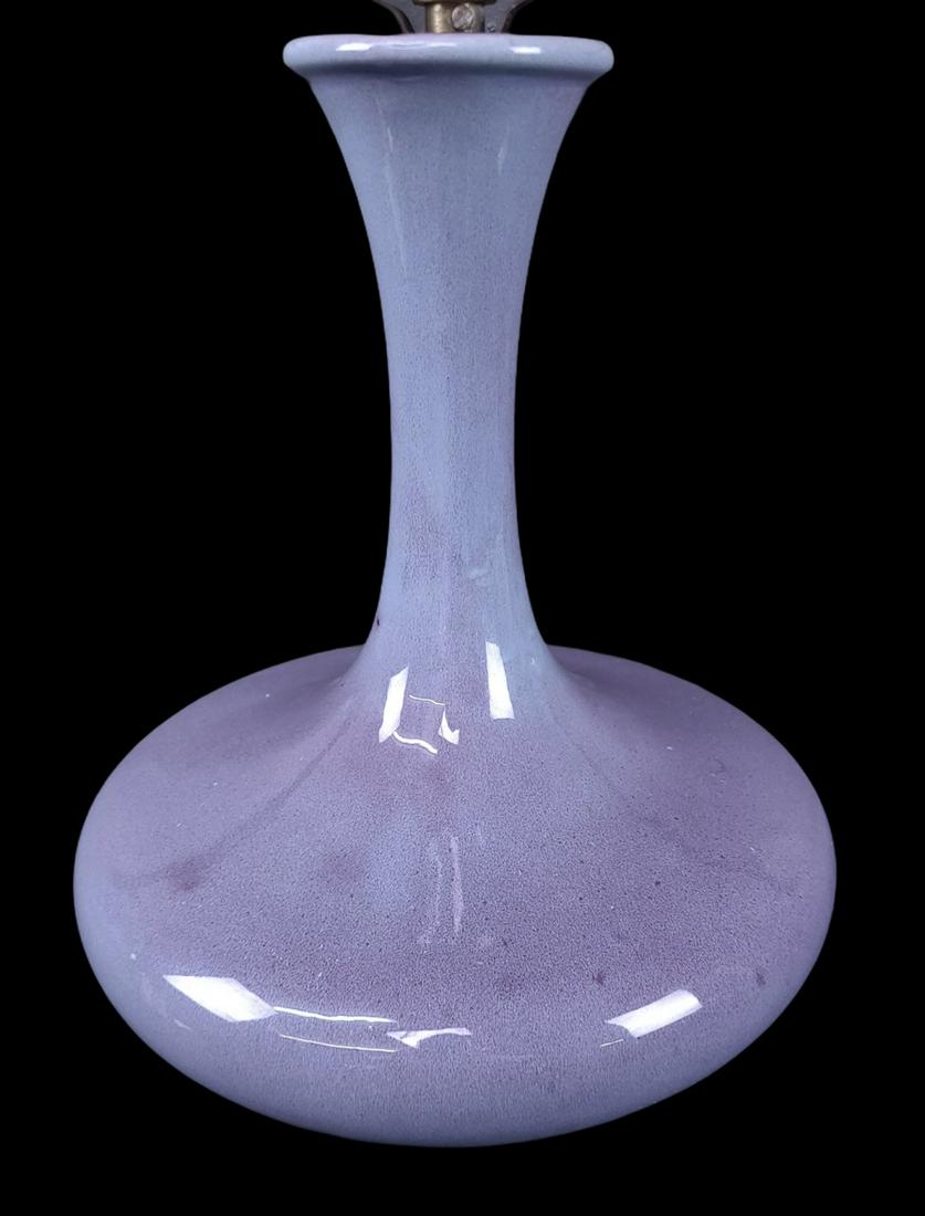 Mid Century Purple Glazed Ceramic Vase Lamp (1 of 6)