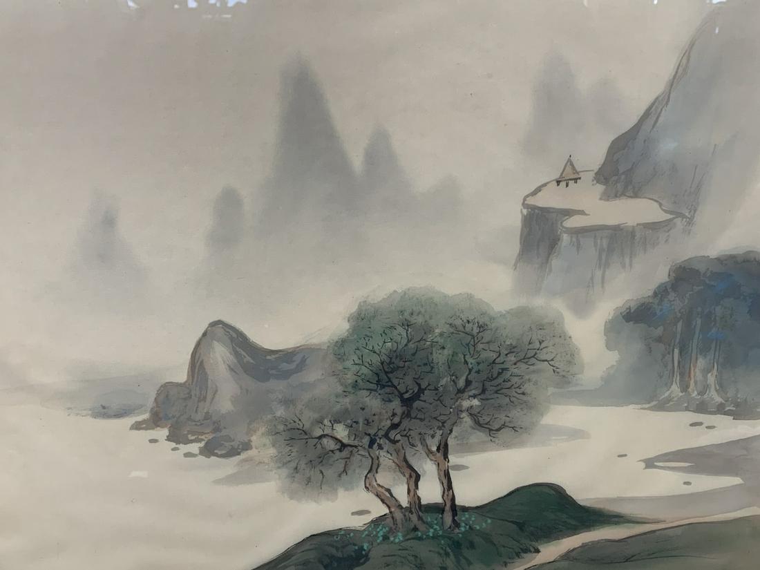 Chinese, Paint On Silk, Landscape, Signed (1 of 6)