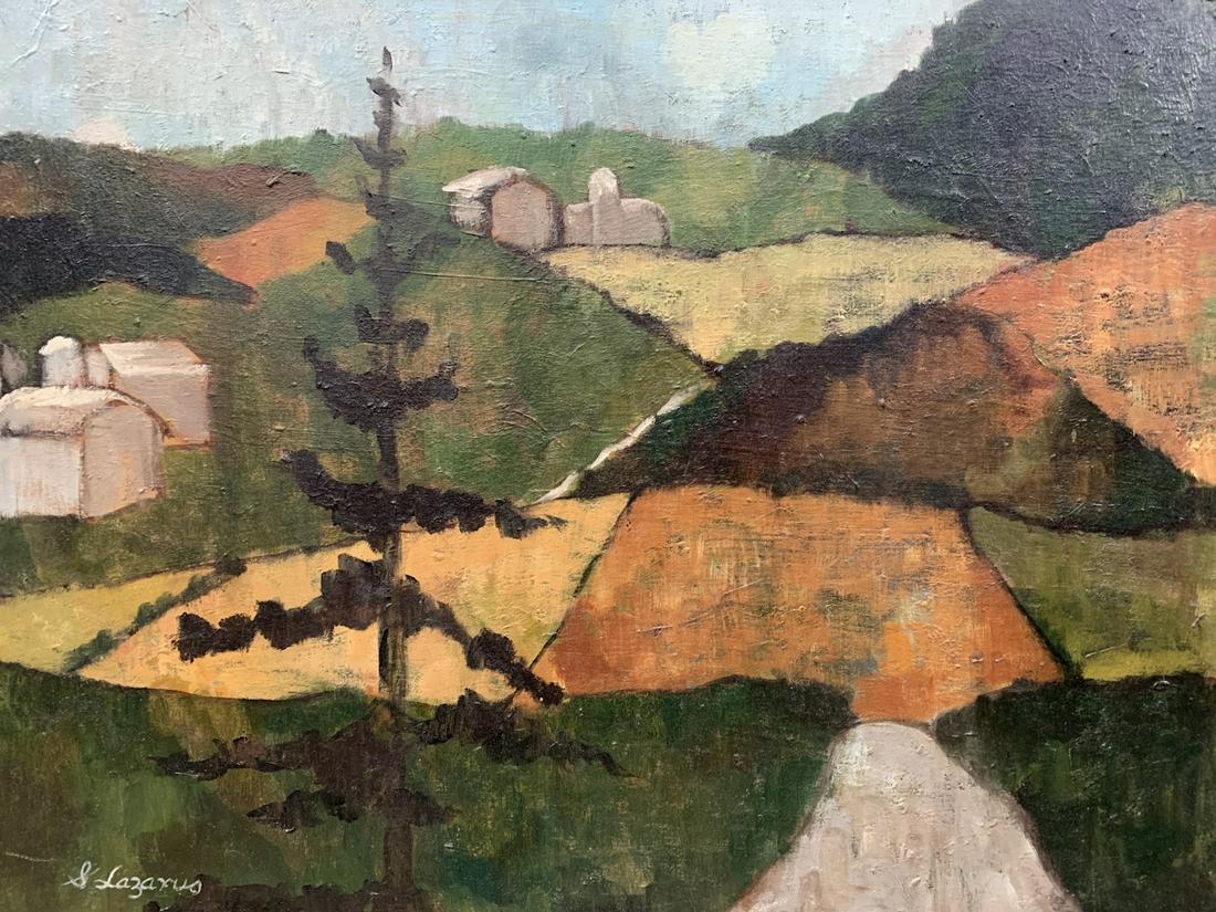 S. Lazarus, Oil On Board, Midcentury Landscape (1 of 4)