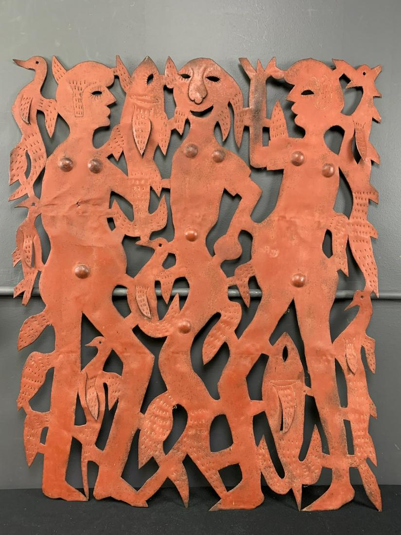 1960s Signed Haitian Oil Drum Wall Art (1 of 5)