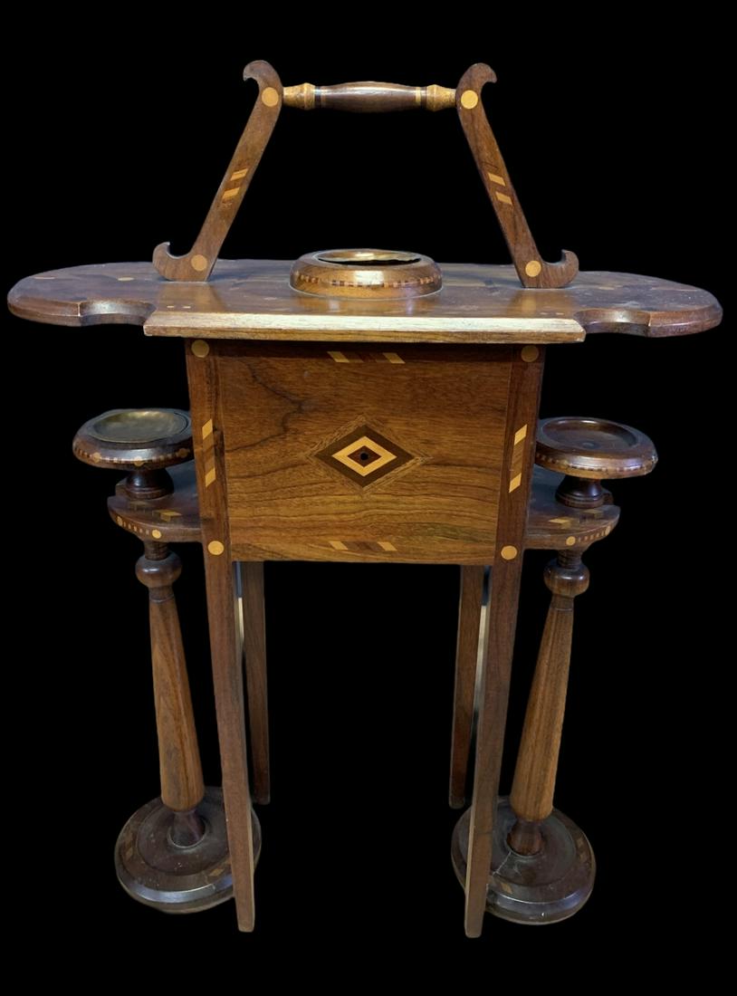 Arts & Crafts Inlaid Oak Smoking Stand, Humidor (1 of 5)