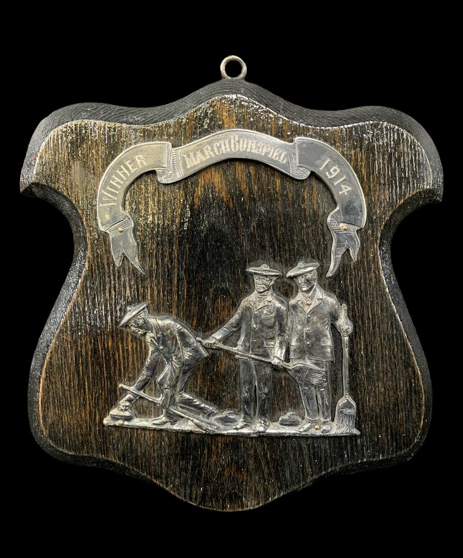 1914 March Bonspiel Curling Winner Trophy Plaque (1 of 5)