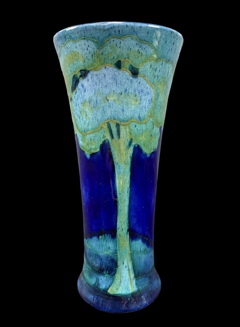 Moorcroft Moonlit Blue Trees Vase, Made In England: Moorcroft Moonlit Blue Trees Vase, Made In England. Measures 7 Inches Tall.