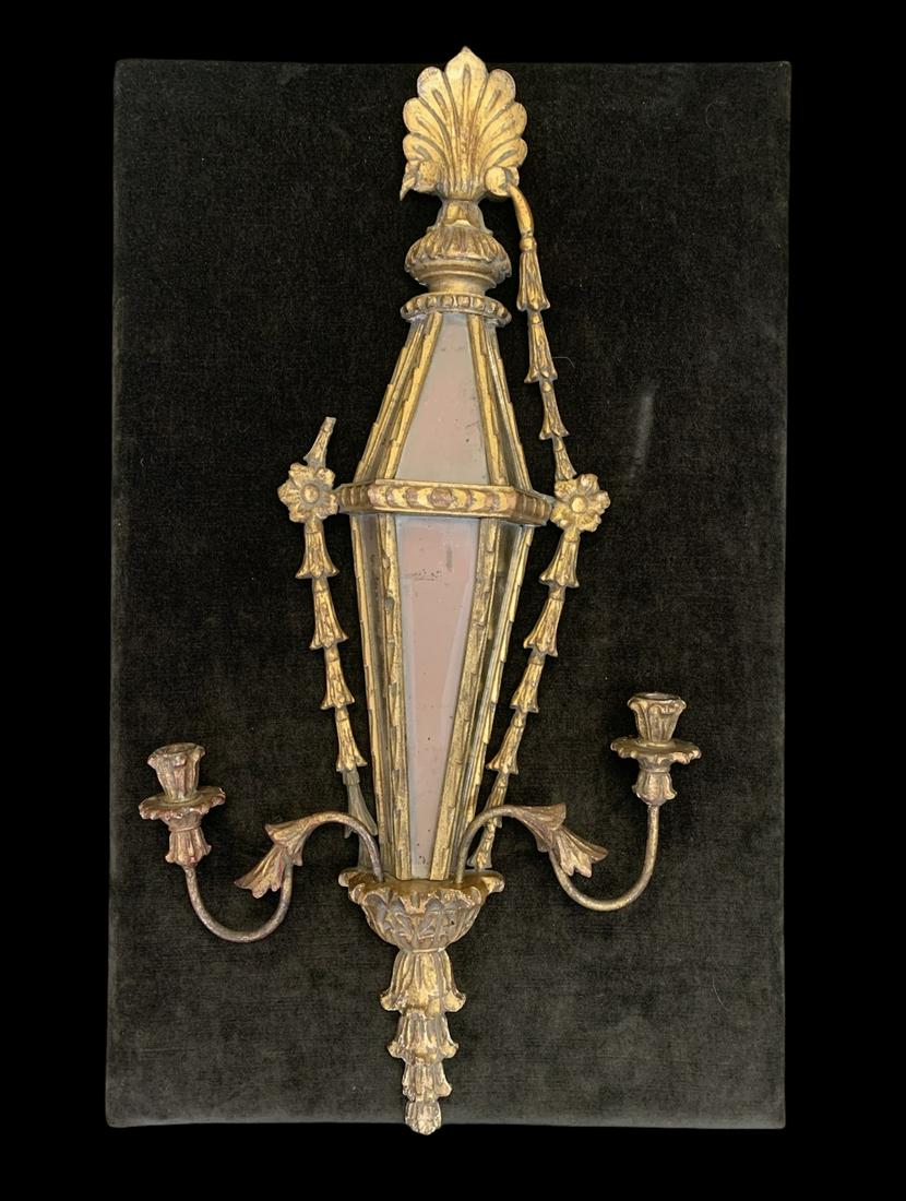 Antique Italian Gilt Mirror Wall Sconce (1 of 6)