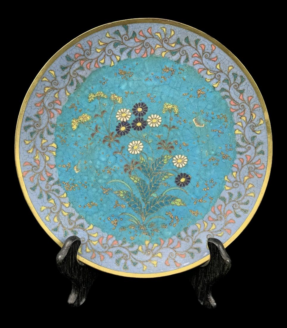 Chinese Or Japanese Bronze Cloisonne Plate (1 of 7)