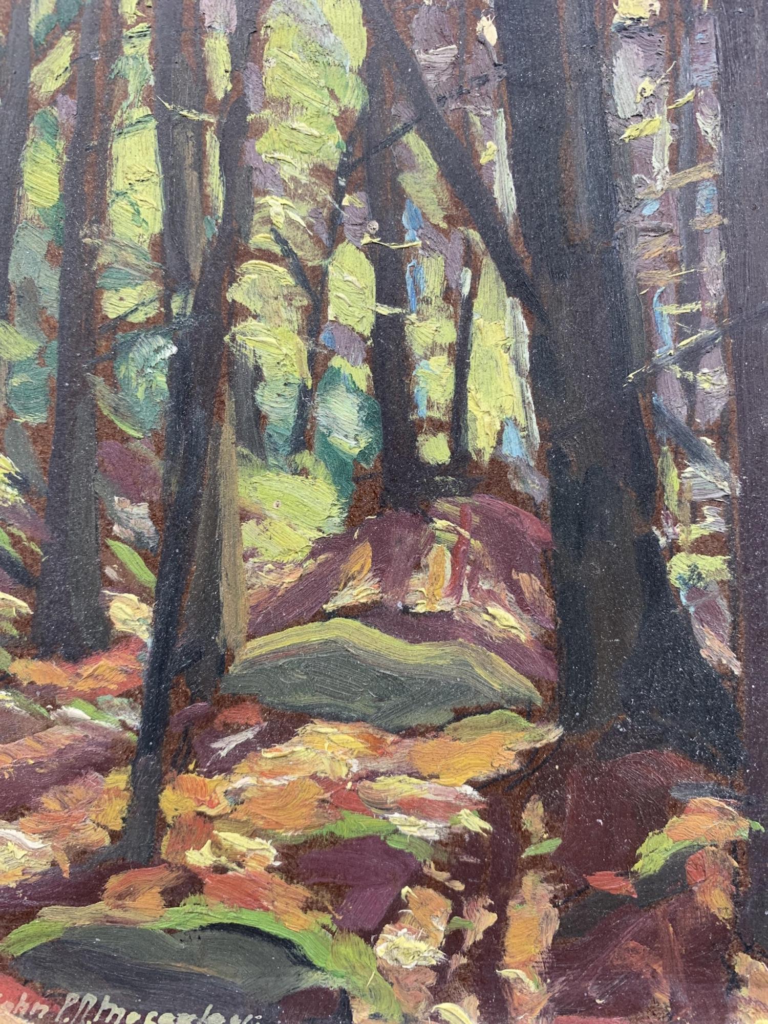 Signed Oil On Board, Forest Landscape (1 of 6)