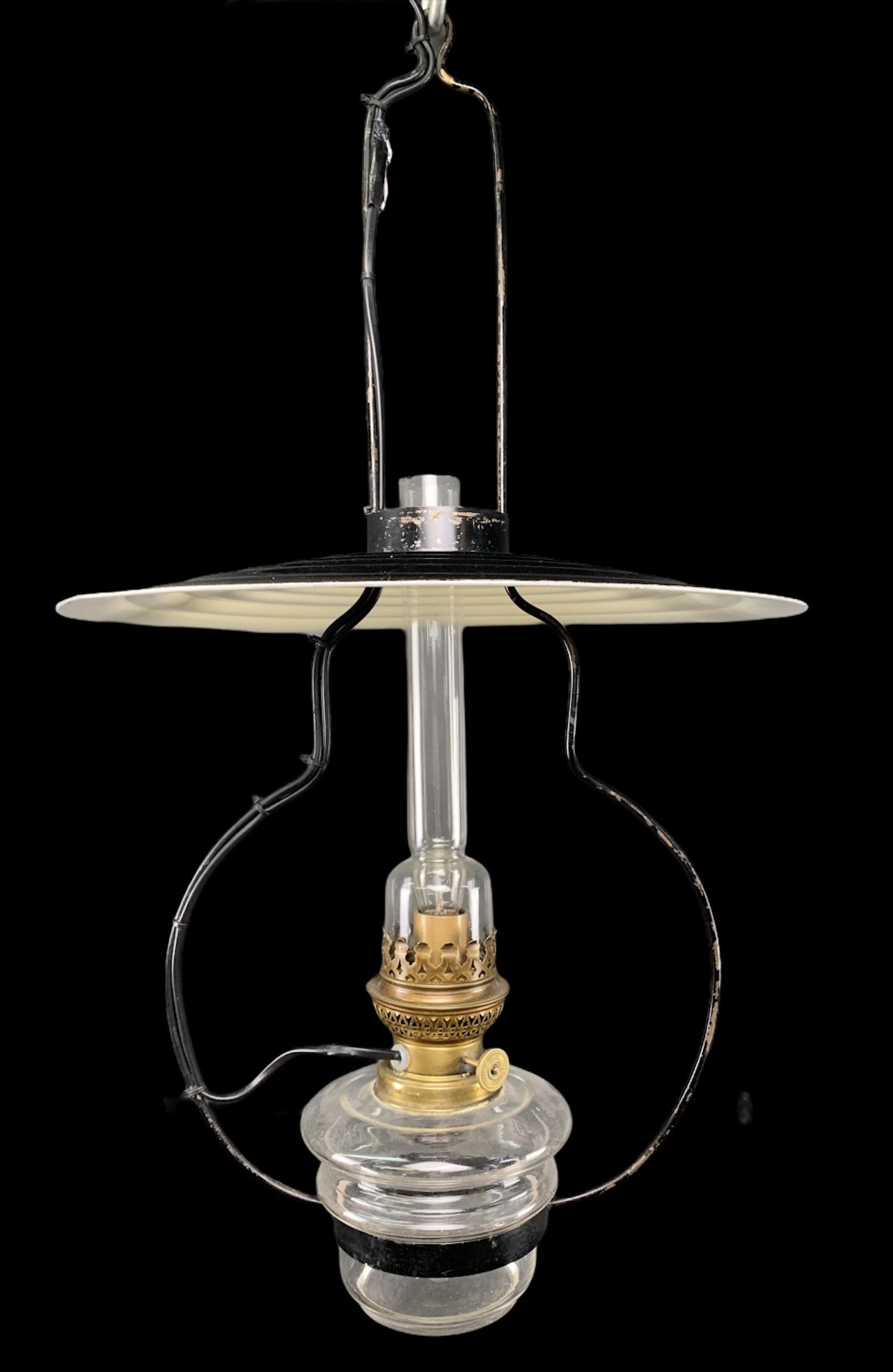 French Gaudard Oil Lamp Style Light Fixture (1 of 5)