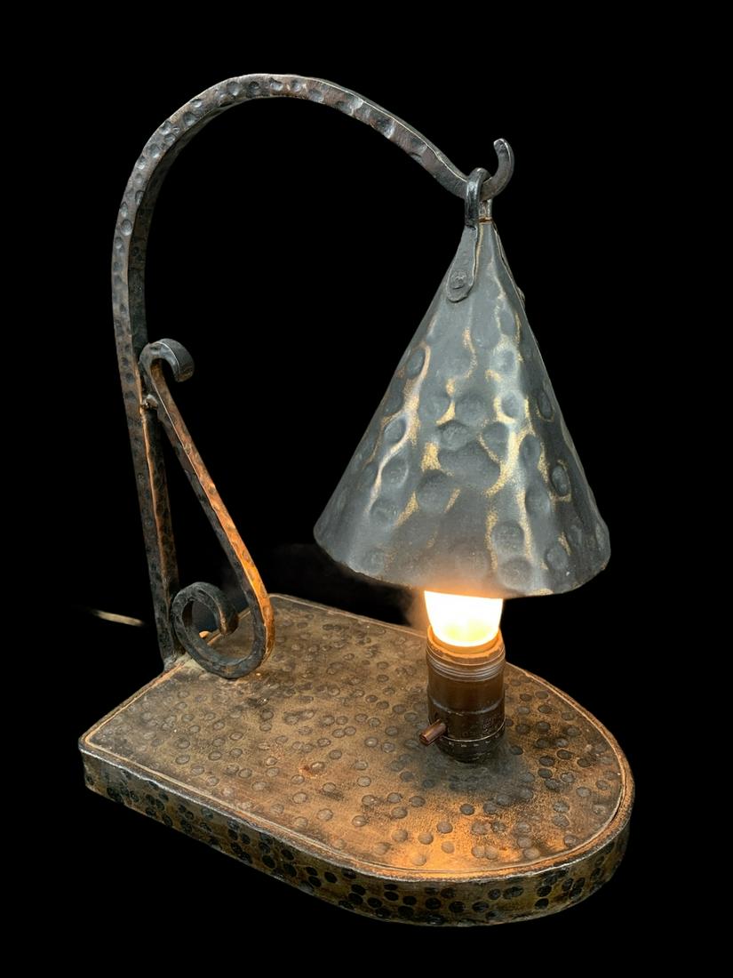Art Deco Wrought Iron Table Lamp Lantern (1 of 3)