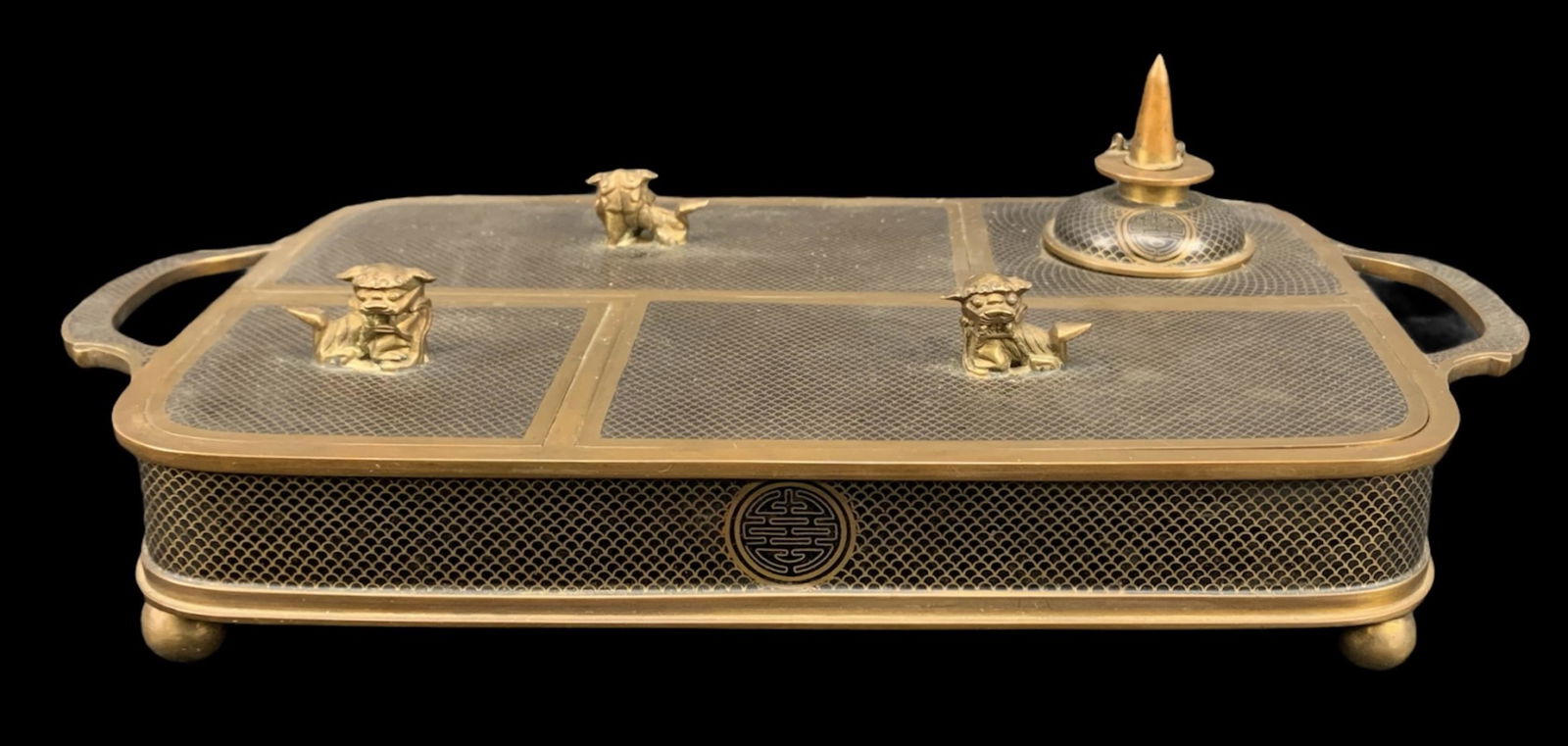 Antique Chinese Bronze Cloisonne Opium Box (1 of 8)