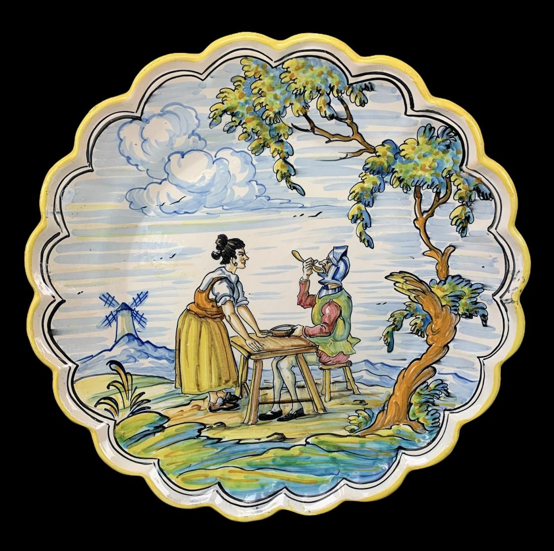 Signed Hand Painted Italian Faience Charger (1 of 6)
