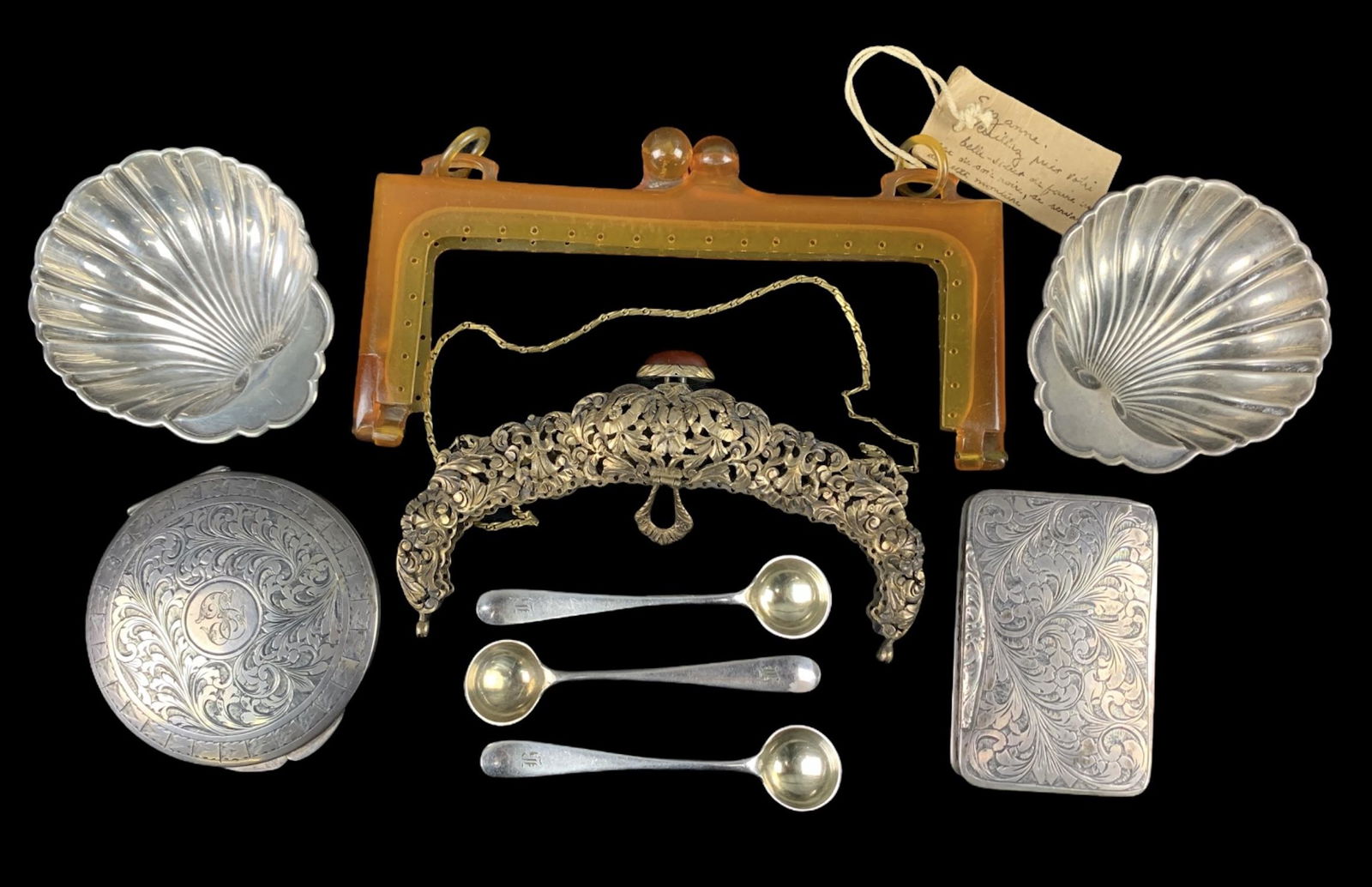 Mixed Lot Silver Items, Bakelite Purse Clasp (1 of 6)