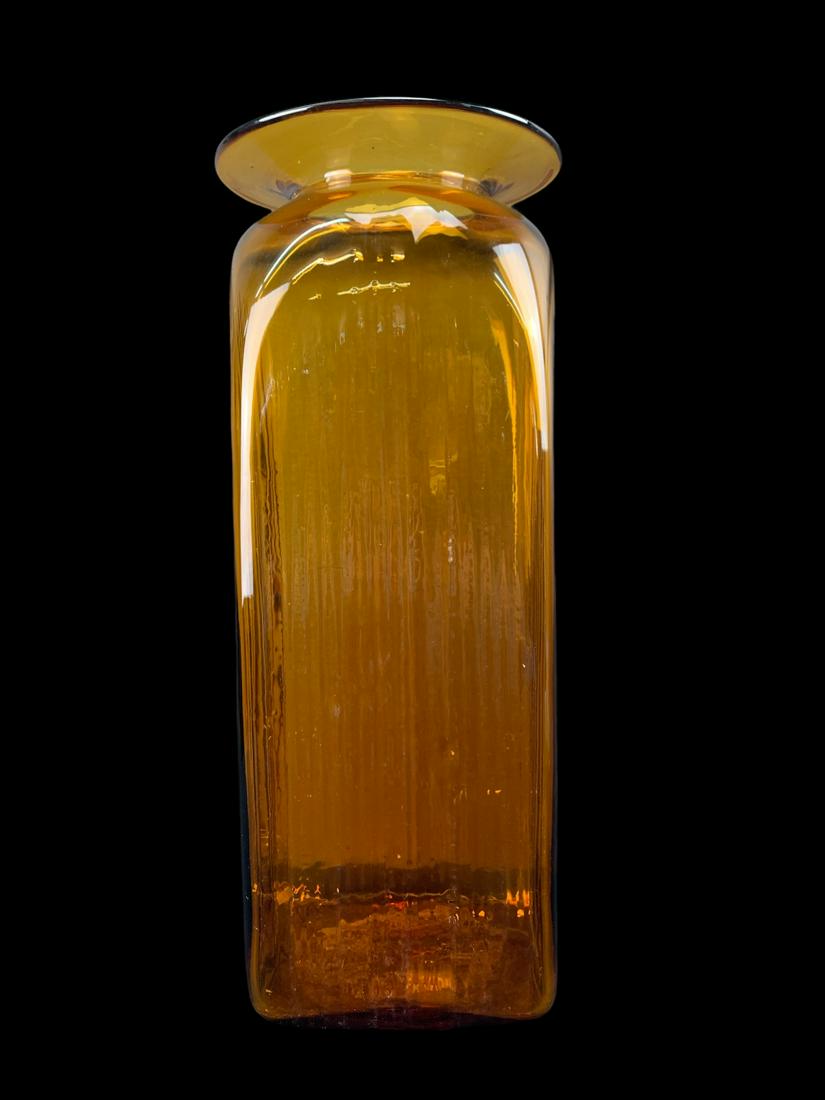 Mid Century Modern Amber Art Glass Vase (1 of 3)