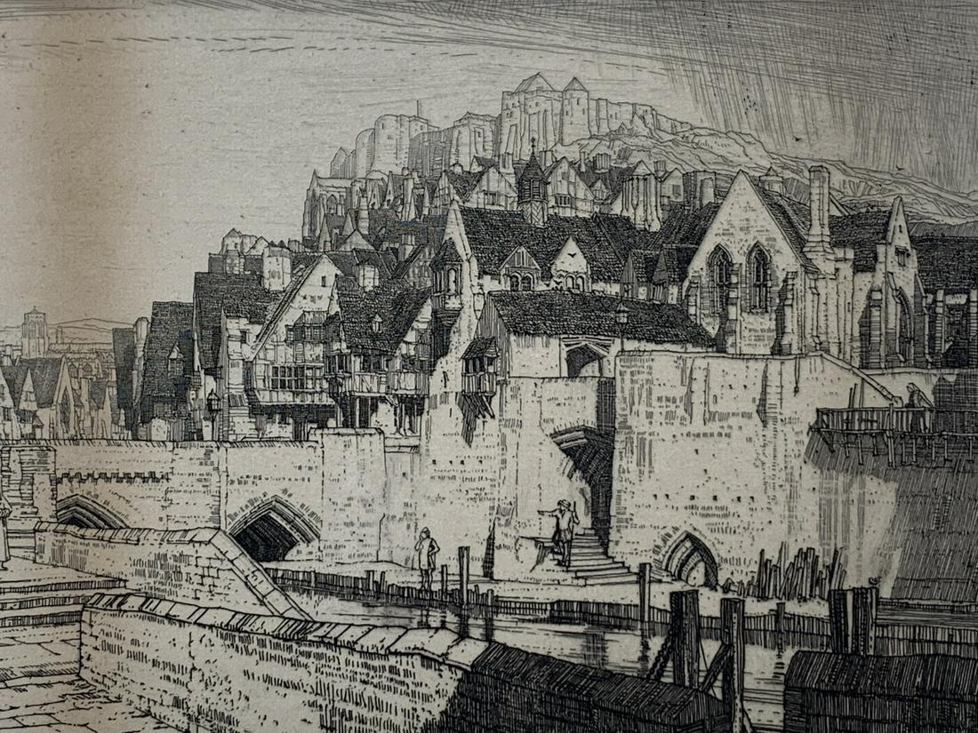 Frederick L. Griggs, Etching, The Quay 1916 (1 of 4)