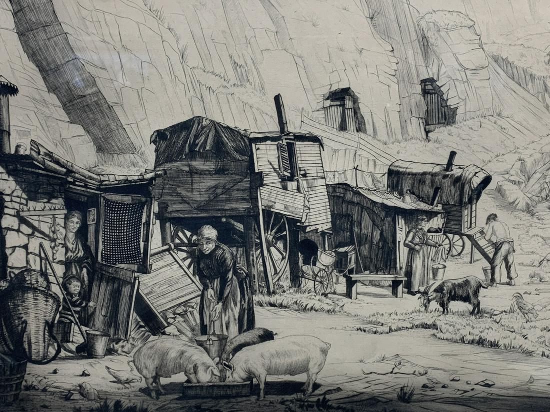 Job Nixon, Drypoint, Cave Dwellers 1925 (1 of 8)