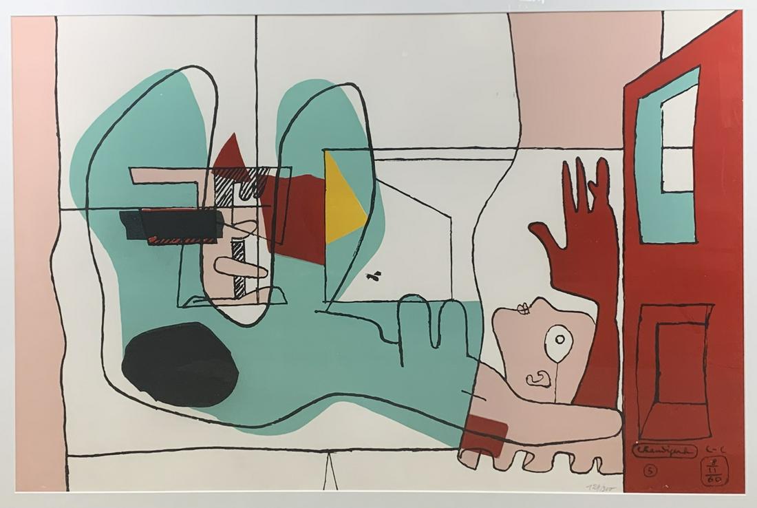 Le Corbusier Colored Lithograph, Chez Soi 1960 (1 of 4)