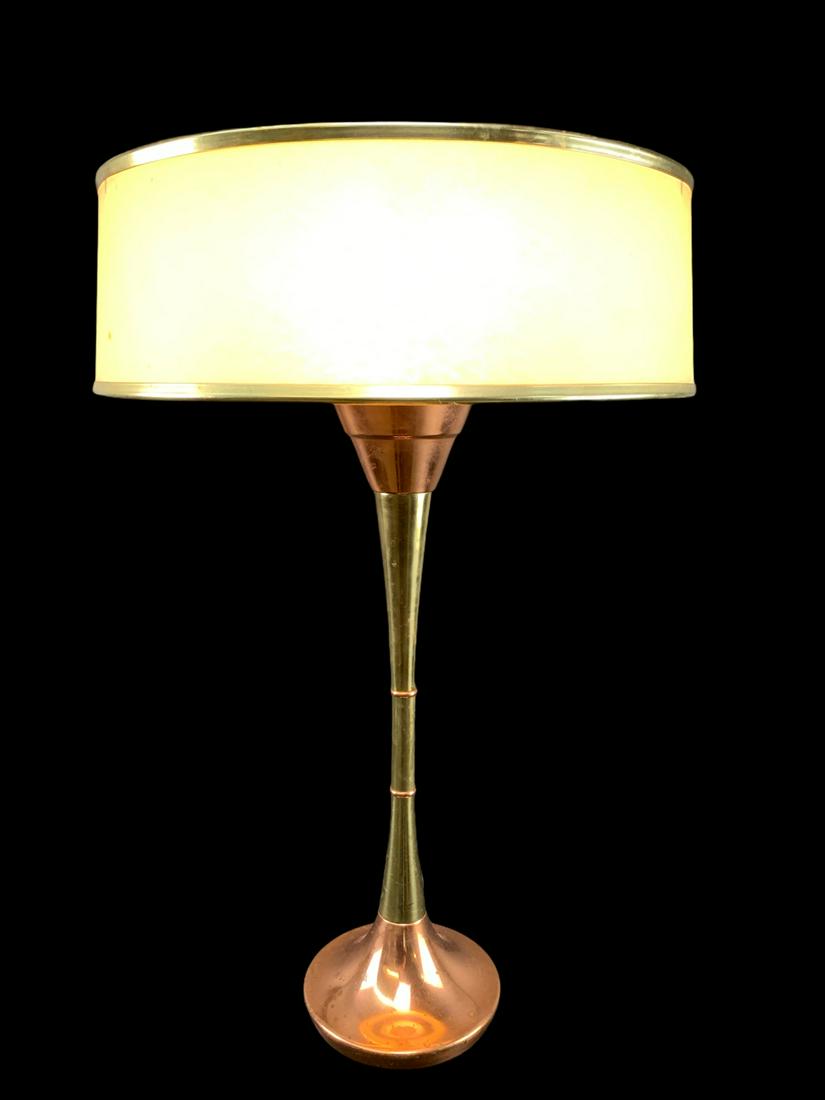 Mid Century Copper Brass Table Lamp, Diffuser (1 of 5)