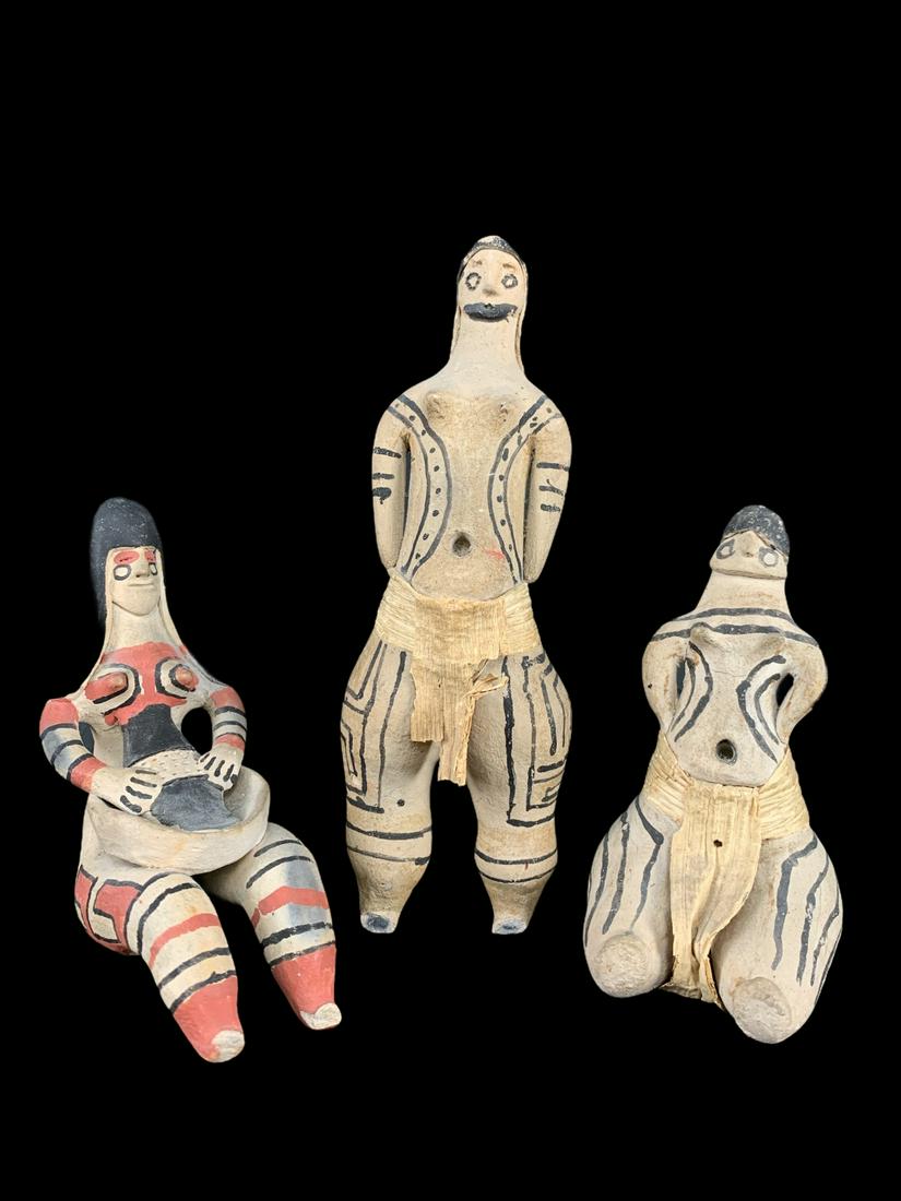 Post 1940 3 Amazon Indian Karaja Litjoko Figurines (1 of 3)