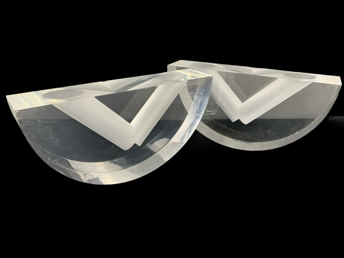 Pair Rare Alessio Tasca Italian Lucite Arch Vases (1 of 5)