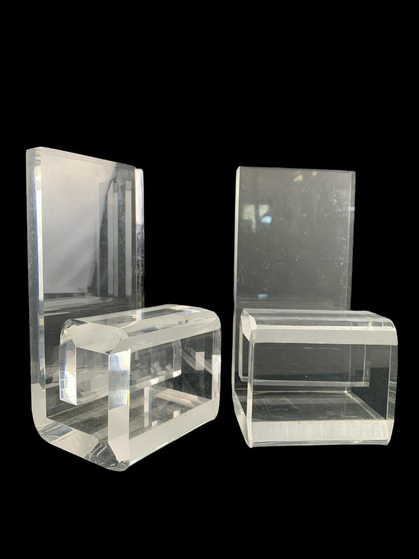 Vintage Rialto Geometric Lucite Bookends (1 of 3)