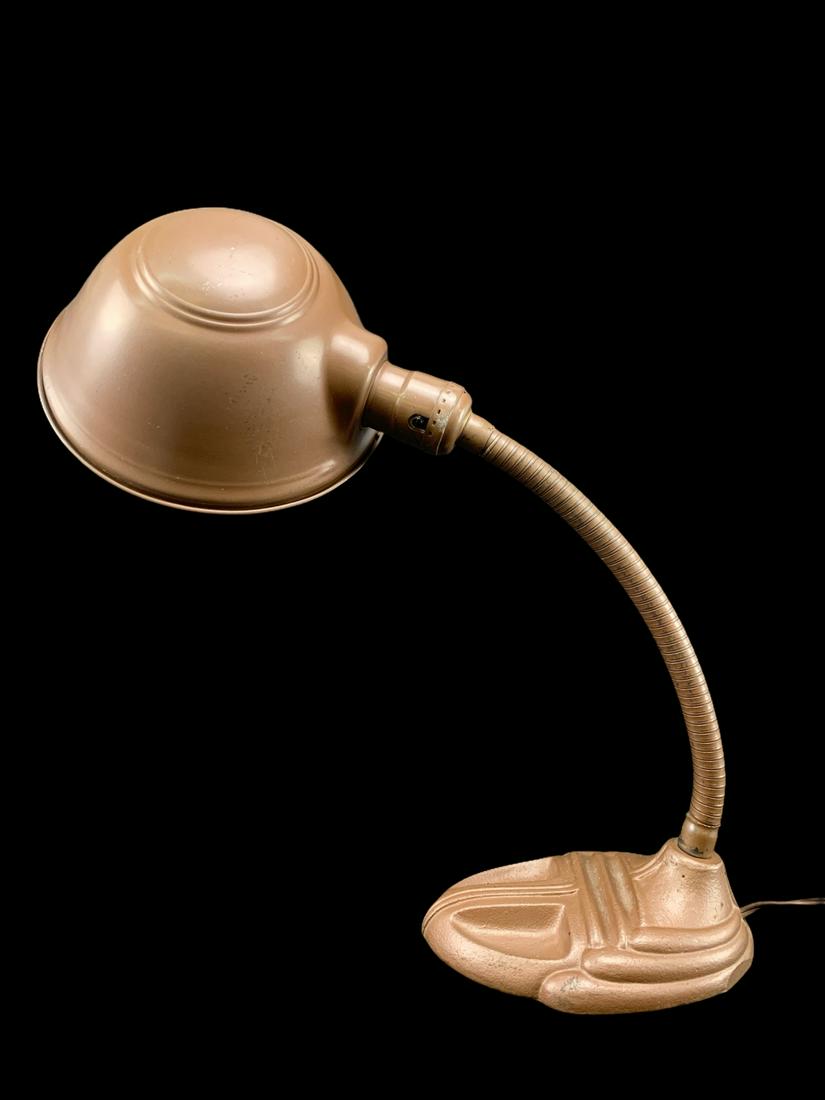 Antique Industrial Rodale Gooseneck Desk Lamp: Antique Industrial Rodale Gooseneck Desk Lamp. 19 Inches Fully Extended.