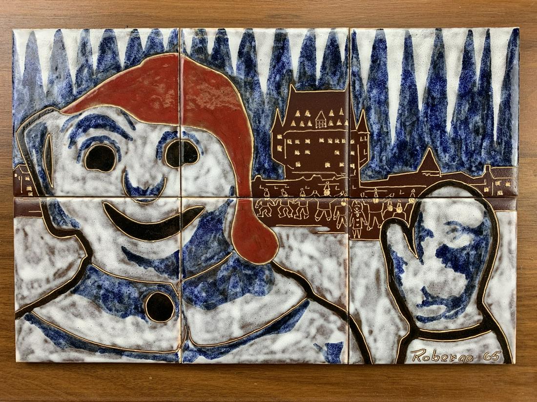 1960s Quebec Carnival Framed Tiles, Roberge (1 of 4)