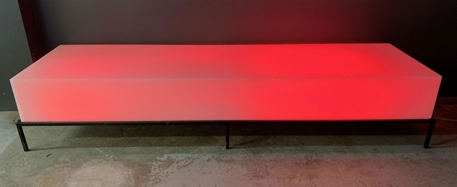 Vintage Modernist Light Up Plexiglass Bench Table (1 of 5)
