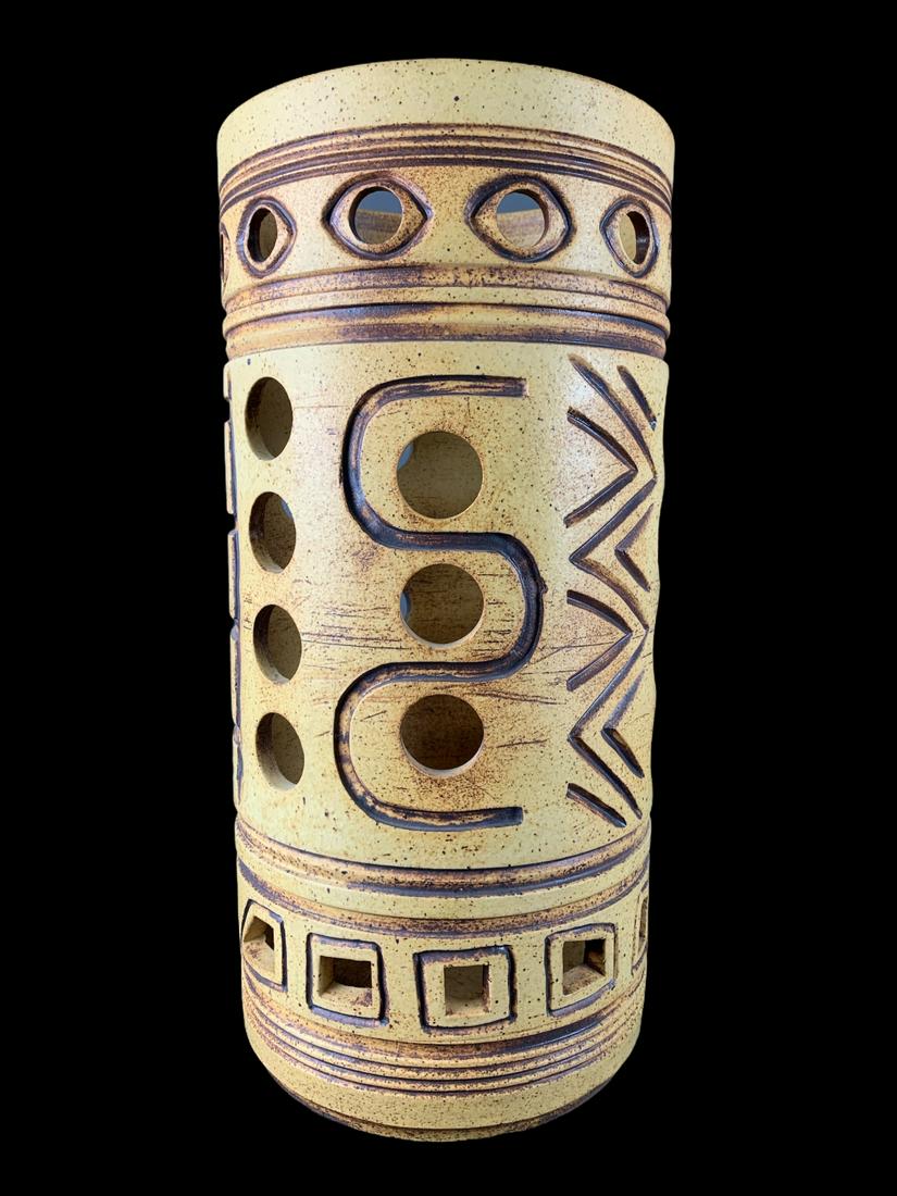 Mid Century Modernist Ceramic Signed Floor Vase (1 of 7)