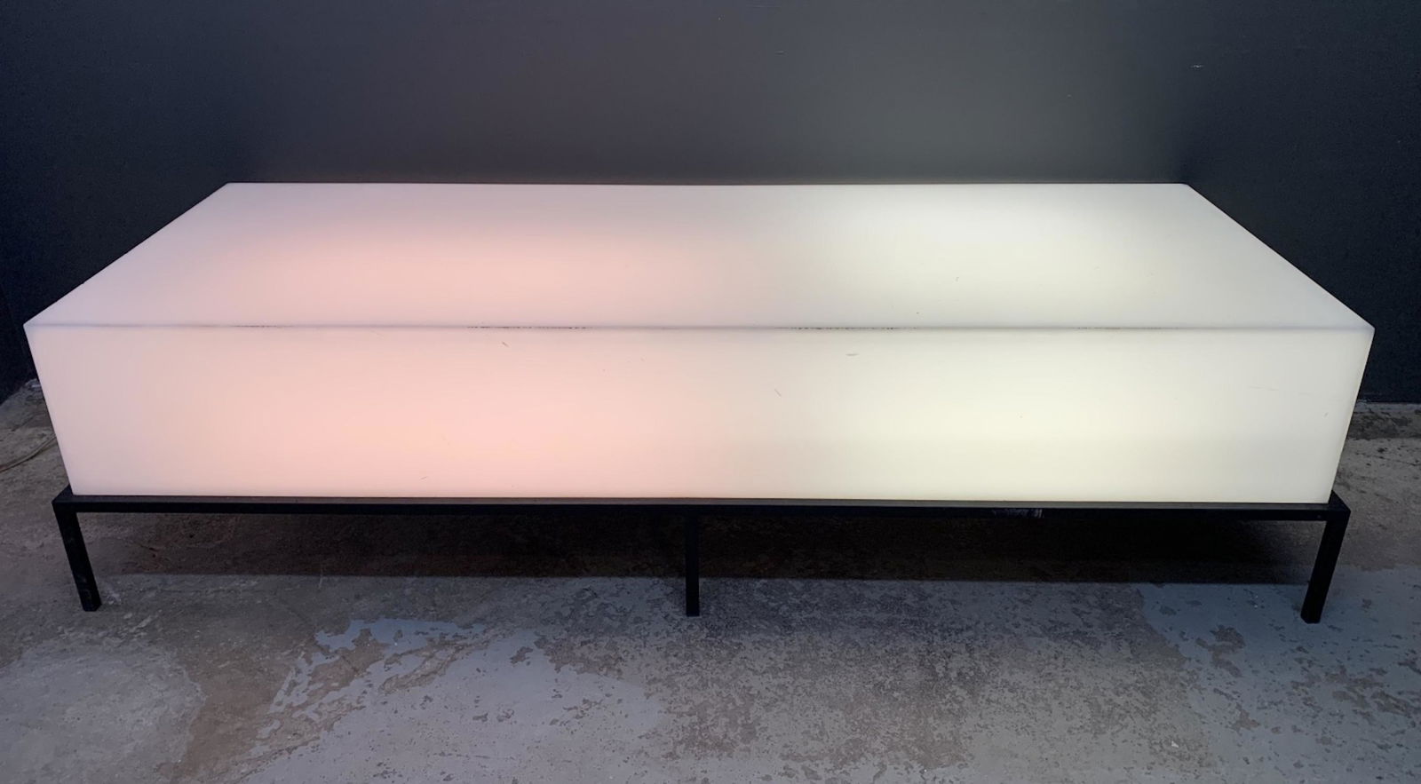 Vintage Modernist Light Up Plexiglass Bench Table (1 of 5)