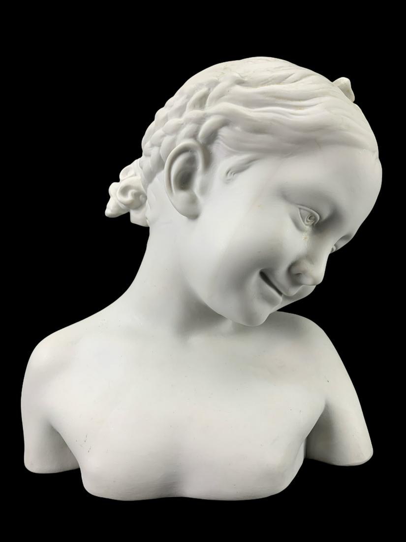 French Bisque Porcelain Bust Of A Young Girl (1 of 5)