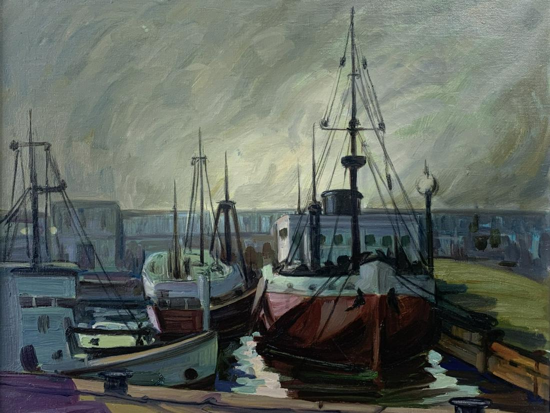 Nikolas Tzanoff, Oil On Canvas, Port De Montreal (1 of 6)