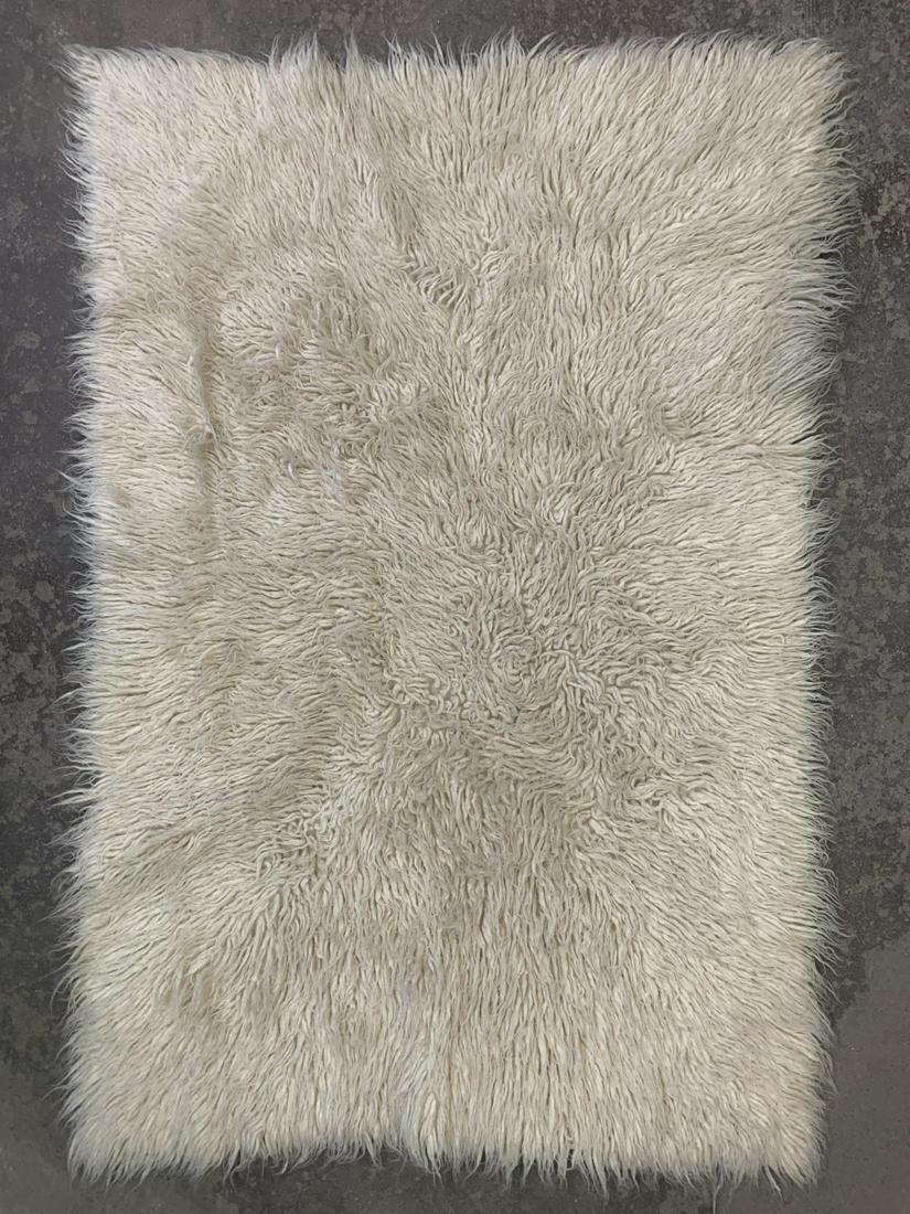 Vintage White Flokati Shag Rug Carpet (1 of 3)