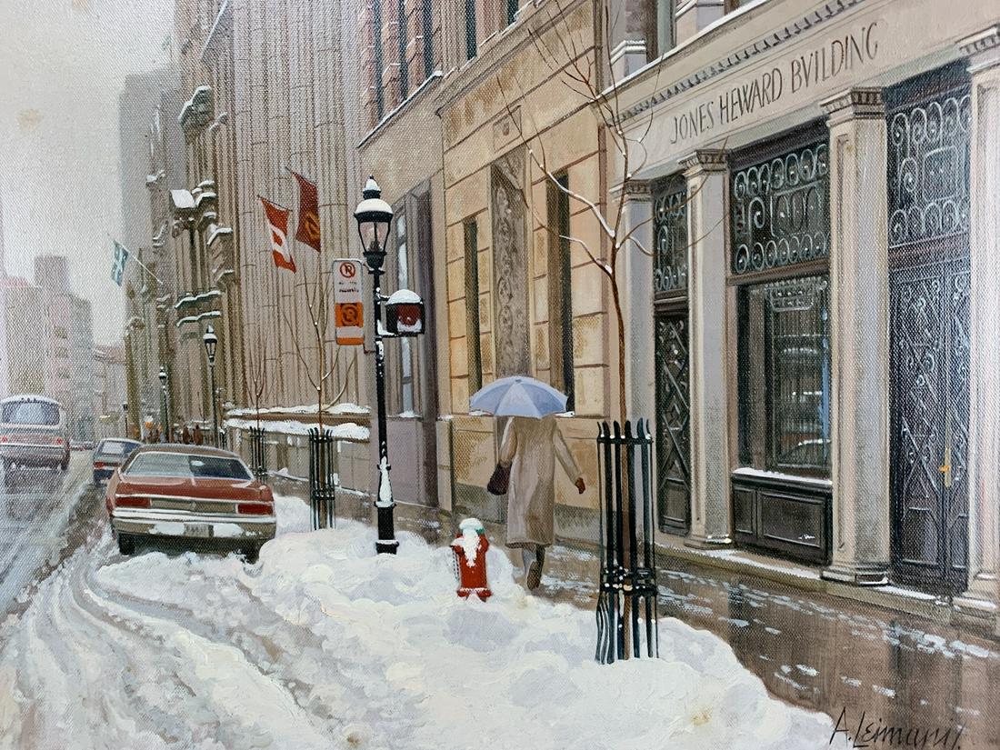 Andris Leimanis Oil On Cavas Winter Street Scene (1 of 8)