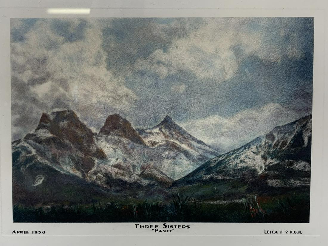 Colored Print, Three Sisters Banff April 1938 (1 of 8)