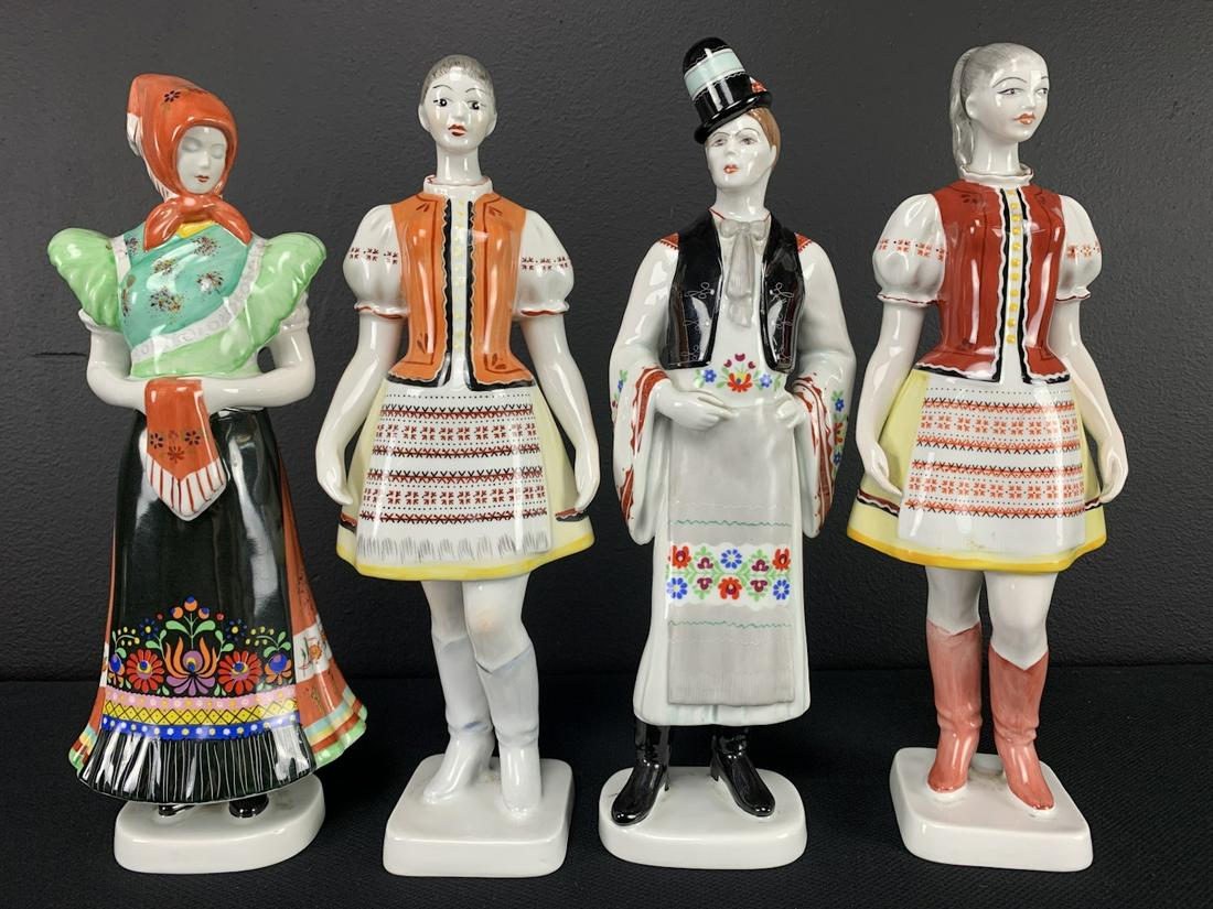 Lot Hollohaza Hungary Porcelain Painted Figurines (1 of 6)
