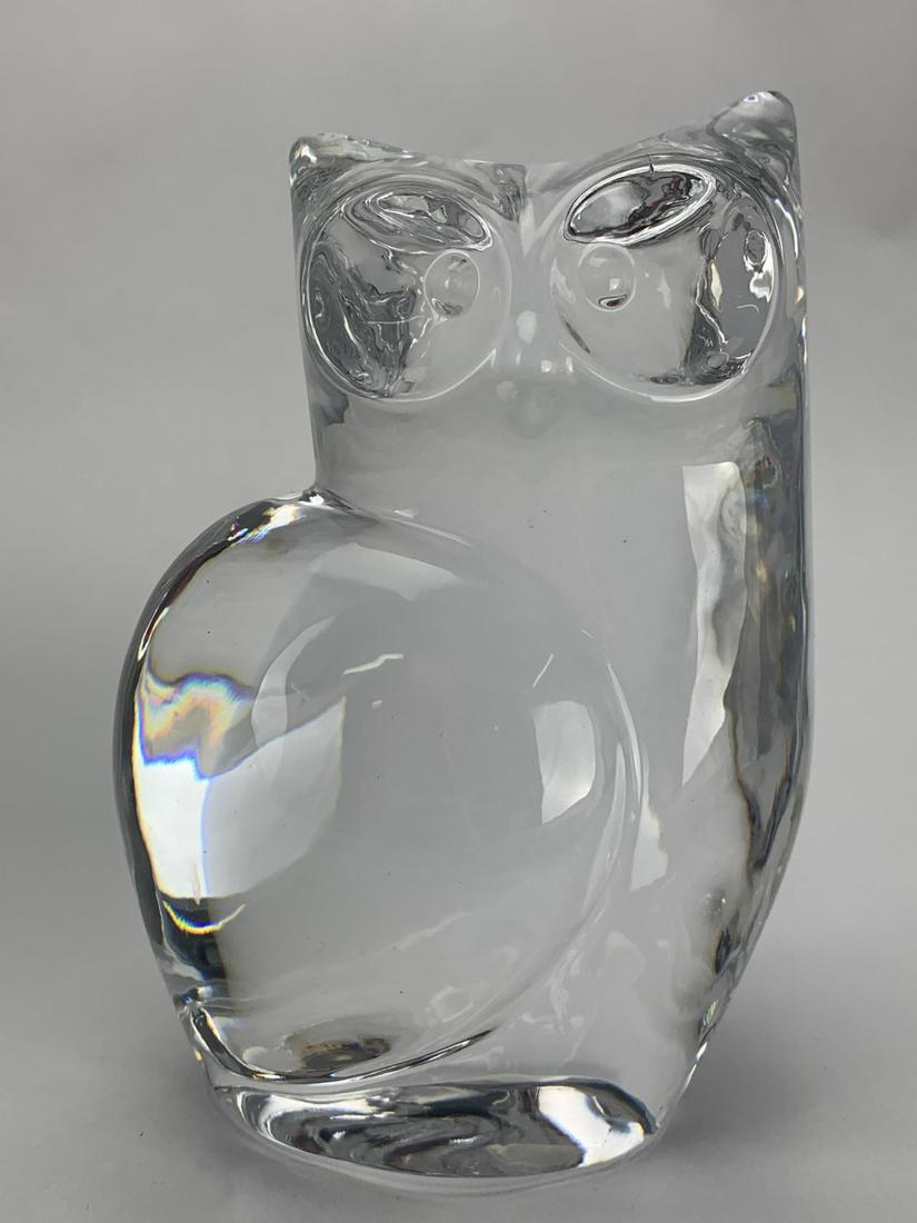 Orrefors Sweden Vintage Crystal Owl Olle Alberius: Large Orrefors Sweden Vintage Crystal Owl Olle Alberius, 5.75” H