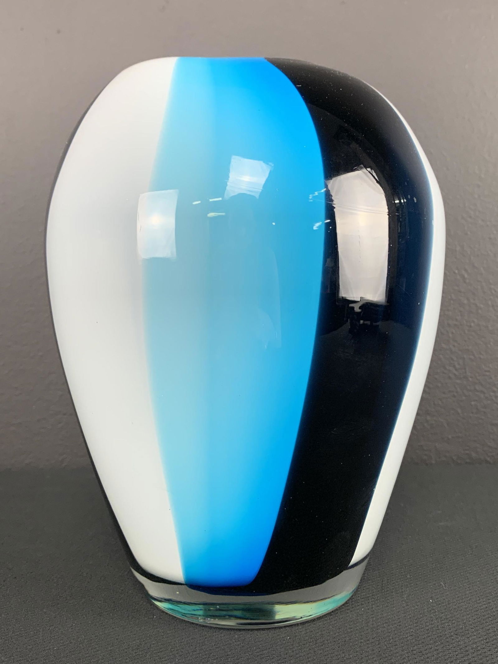 Vintage Murano Striped Art Glass Vase: Vintage Murano Striped Art Glass Vase, 8" H